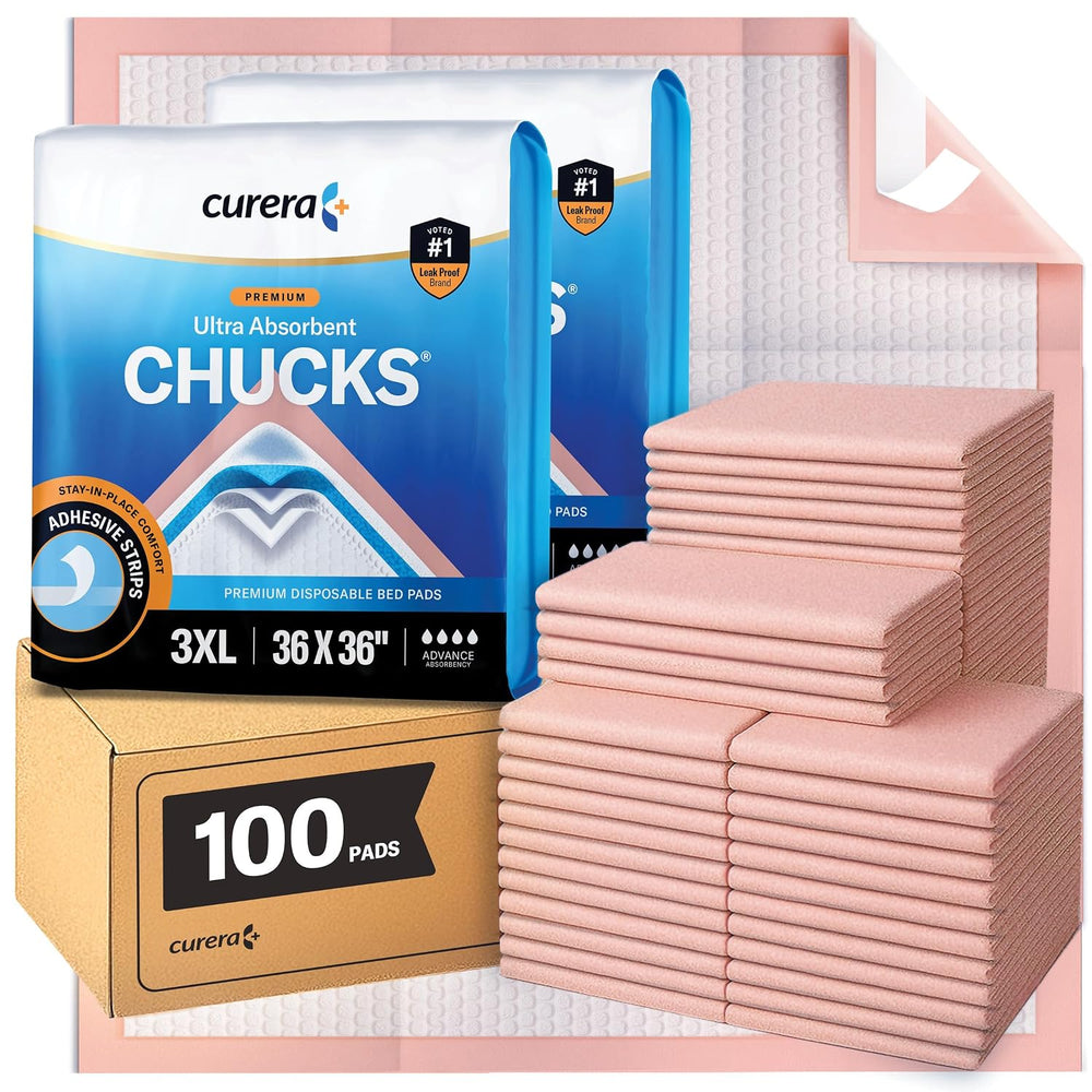 Curera Chucks Premium Disposable Underpads 36”x36” [100-Count] Ultra Absorben...