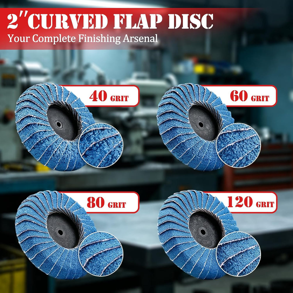 24PCS Curved Flap Disc, 2 Inch 60 Grit Sanding Discs for Metal Polishing