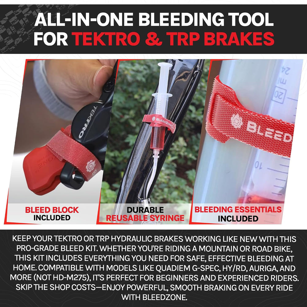 BleedZone Tektro Brake Bleed Kit with 120ml Mineral Oil for TRP Brakes