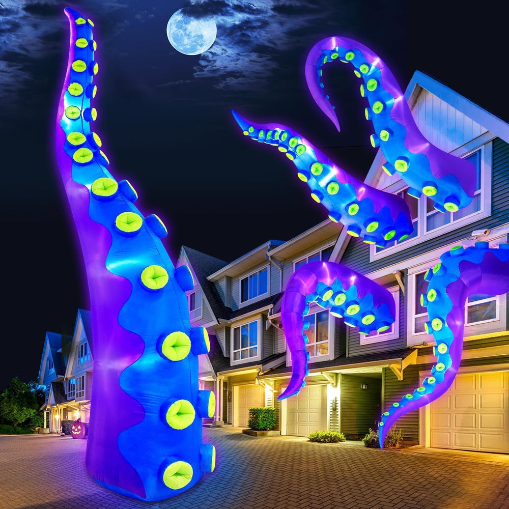 1PCS 14FT Giant Halloween Inflatables Octopus Tentacles, Huge Halloween Decor...
