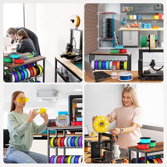 3D Printer Filament Cart, 2 Rows Filament Storage Rack Shelf