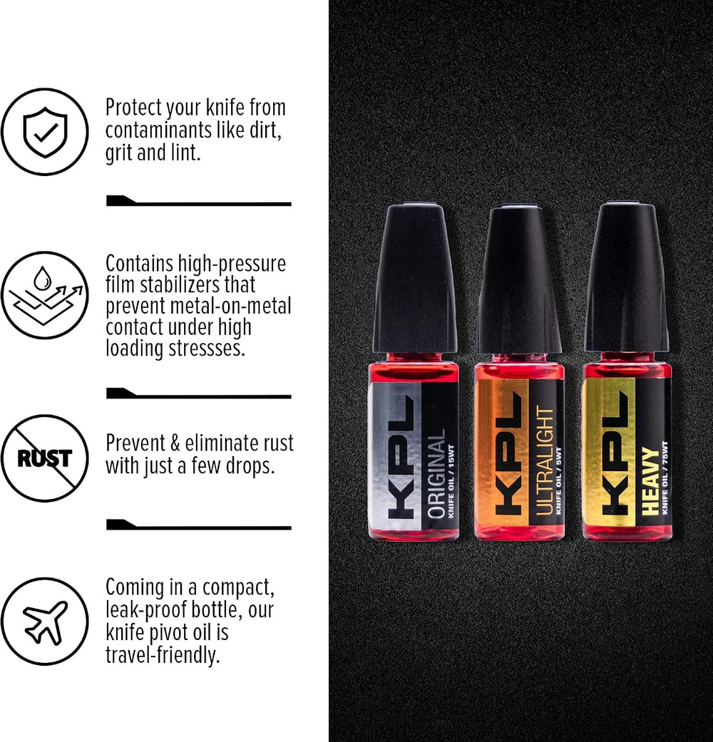Knife Pivot Lube – Combo Pack (Original, Heavy, Ultralight) – Knife Oil for B...