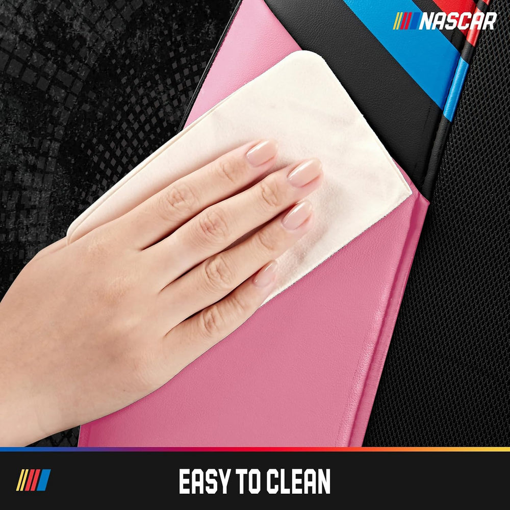 NASCAR Car Seat Covers, Pink Leather and Mesh Seat Covers, Universal Fit Fron...