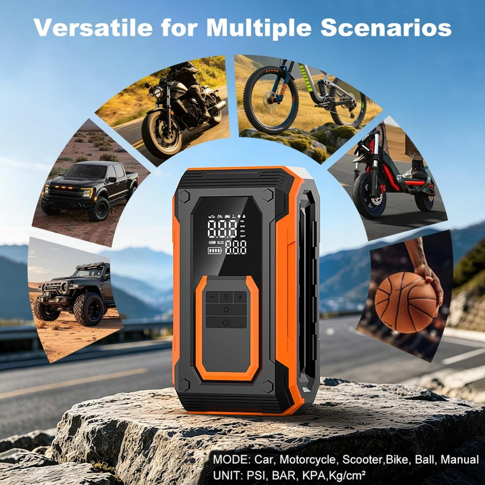 Cordless Tire Inflator Portable Air Compressor with Gauge for Car Tires
