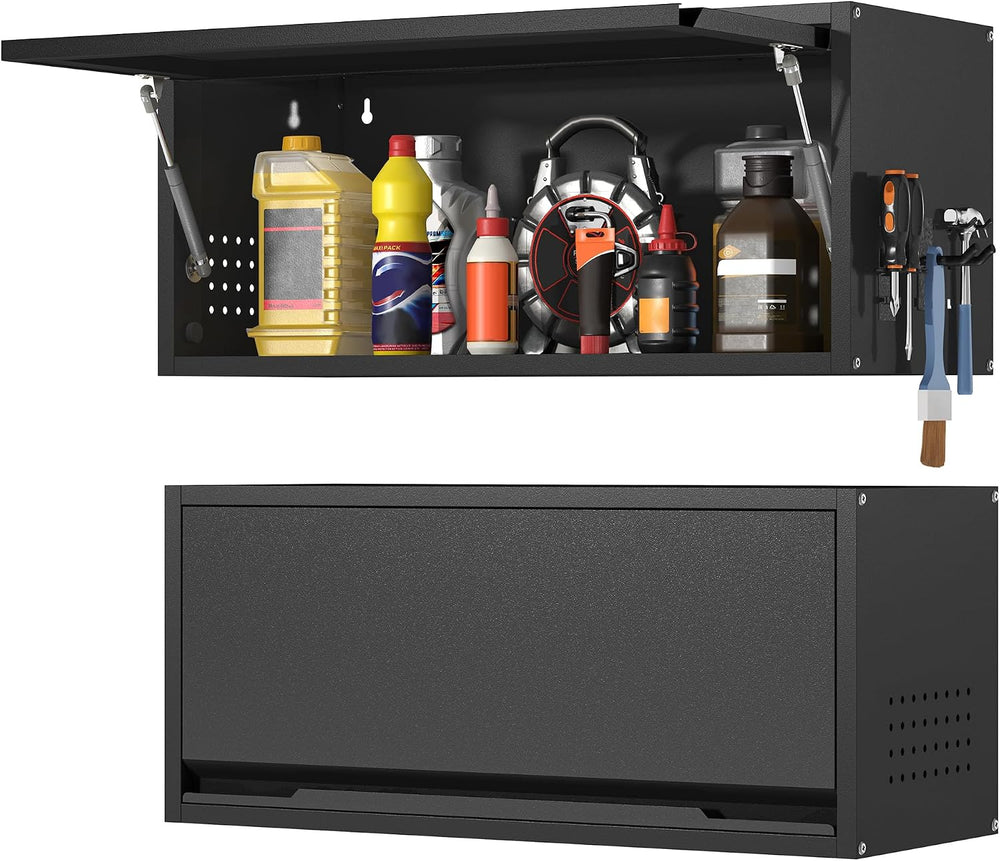 Coolsun Metal Wall Cabinet, 12.6" H Garage Wall Cabinet with Up-Flip Door
