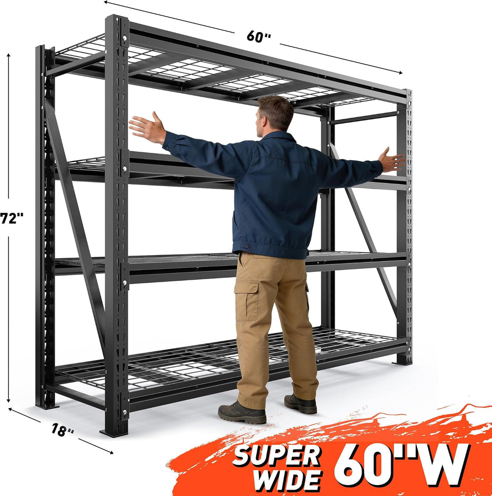 Garage Shelving Heavy Duty, 5000LBS Steel Rack for Garage, Shop