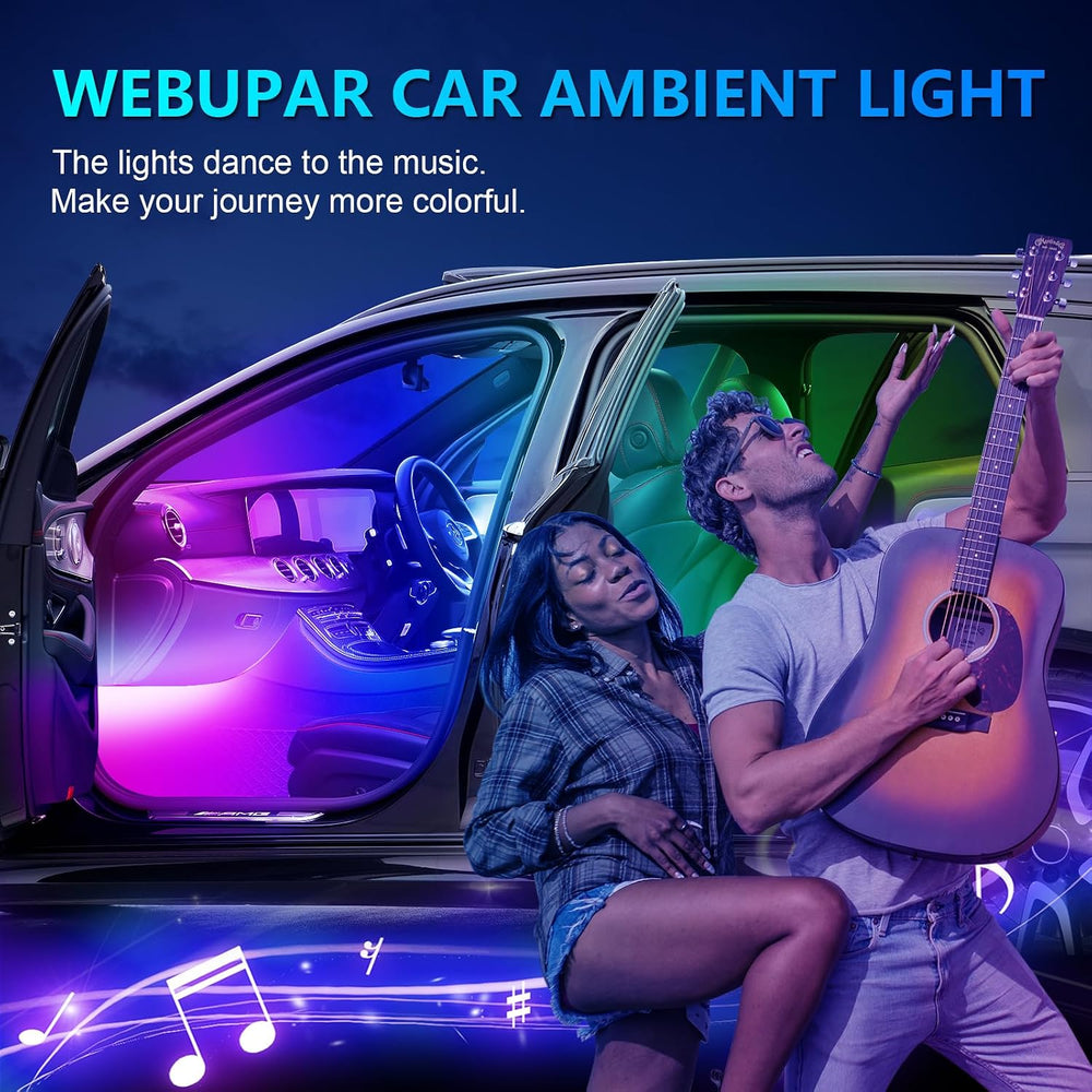 Acrylic Interior Car Lights, Car Accessories 10 in 1 Car LED Strip Lights wit...