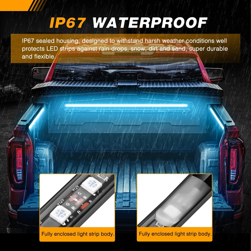 GOOACC RGB Truck Bed Light Strip 3PCS 60" 270 LEDs Neon Accent Lighting ...