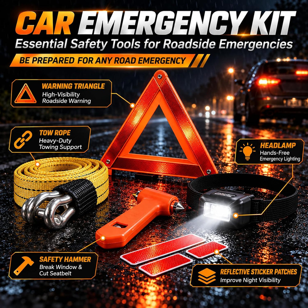 Car Roadside Emergency Kit, with Jumper Cables Automotive Kit,Car Safety Road...