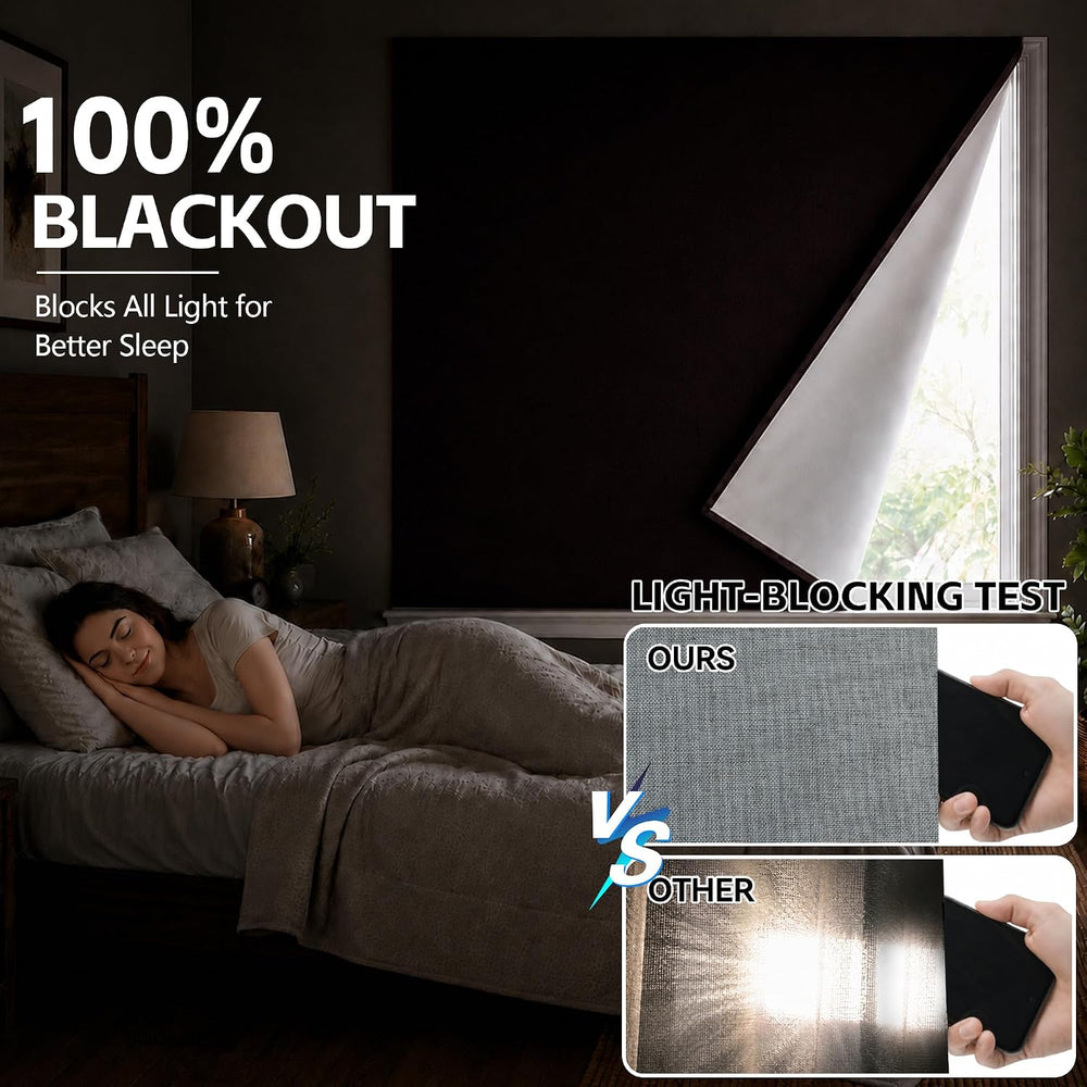 Adhesive Blackout Curtains for Blinds, Stick On Curtains No Drill Needed, 100...