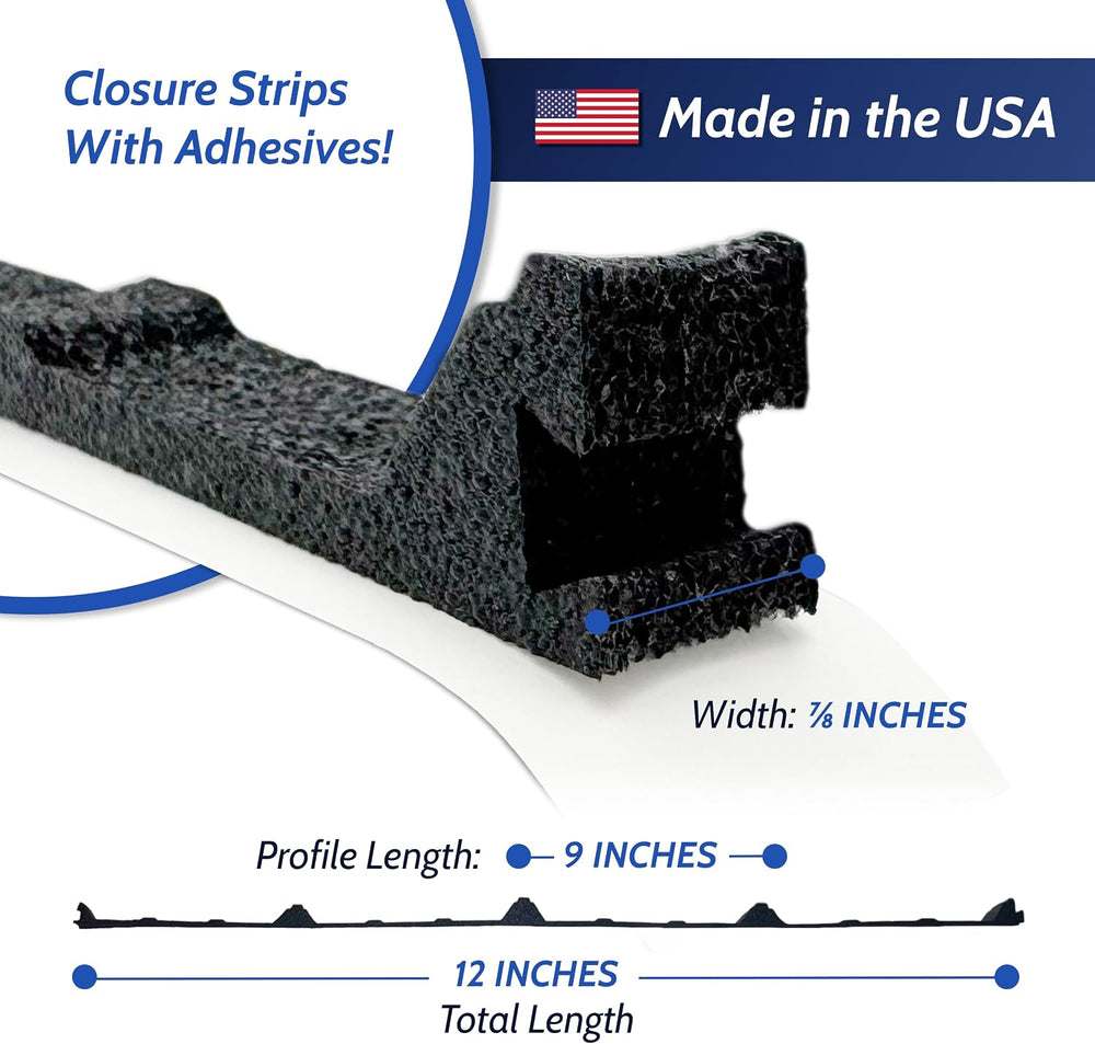 Duco Classic Rib Foam Closure Strips 3ft Long, 9" Rib Spacing - 50 Pack ...
