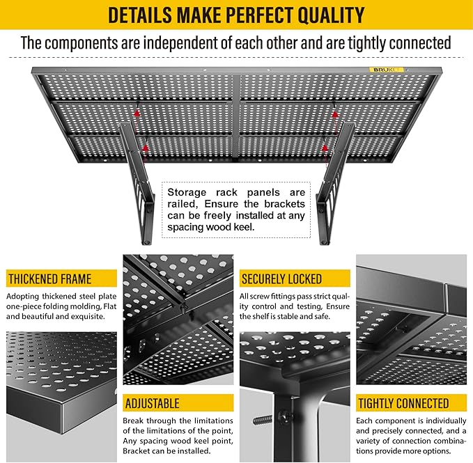 2Pack 2x3ft Adjustable Metal Garage Wall Shelving Heavy Duty Garage Storage