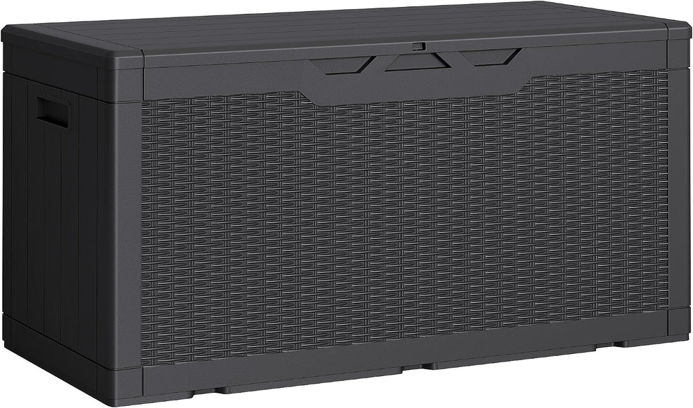 Greesum Outdoor Storage Box 100 Gallon Storage Bin with Lid for Patio Furnitu...