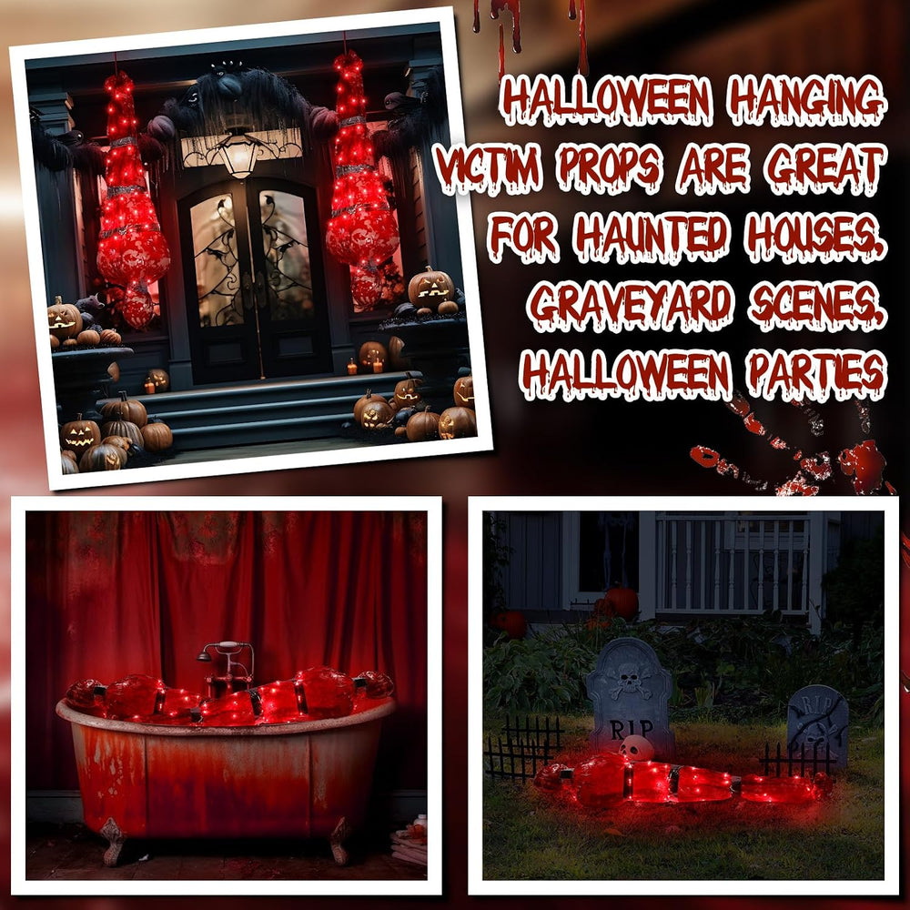 WinnerWhy 6 Pcs LED Halloween Hanging Body Prop Outdoor Decoration