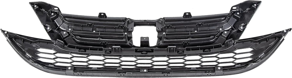 KUAFU Front Bumper Upper & Lower Grille Grill Compatible with 2010-2011 H...