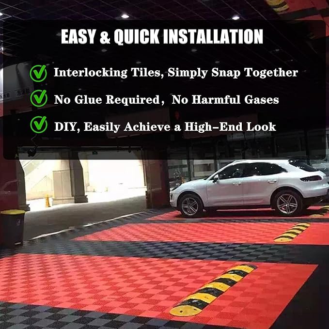 24 Pack 16"x16" Interlocking Garage Floor Tiles