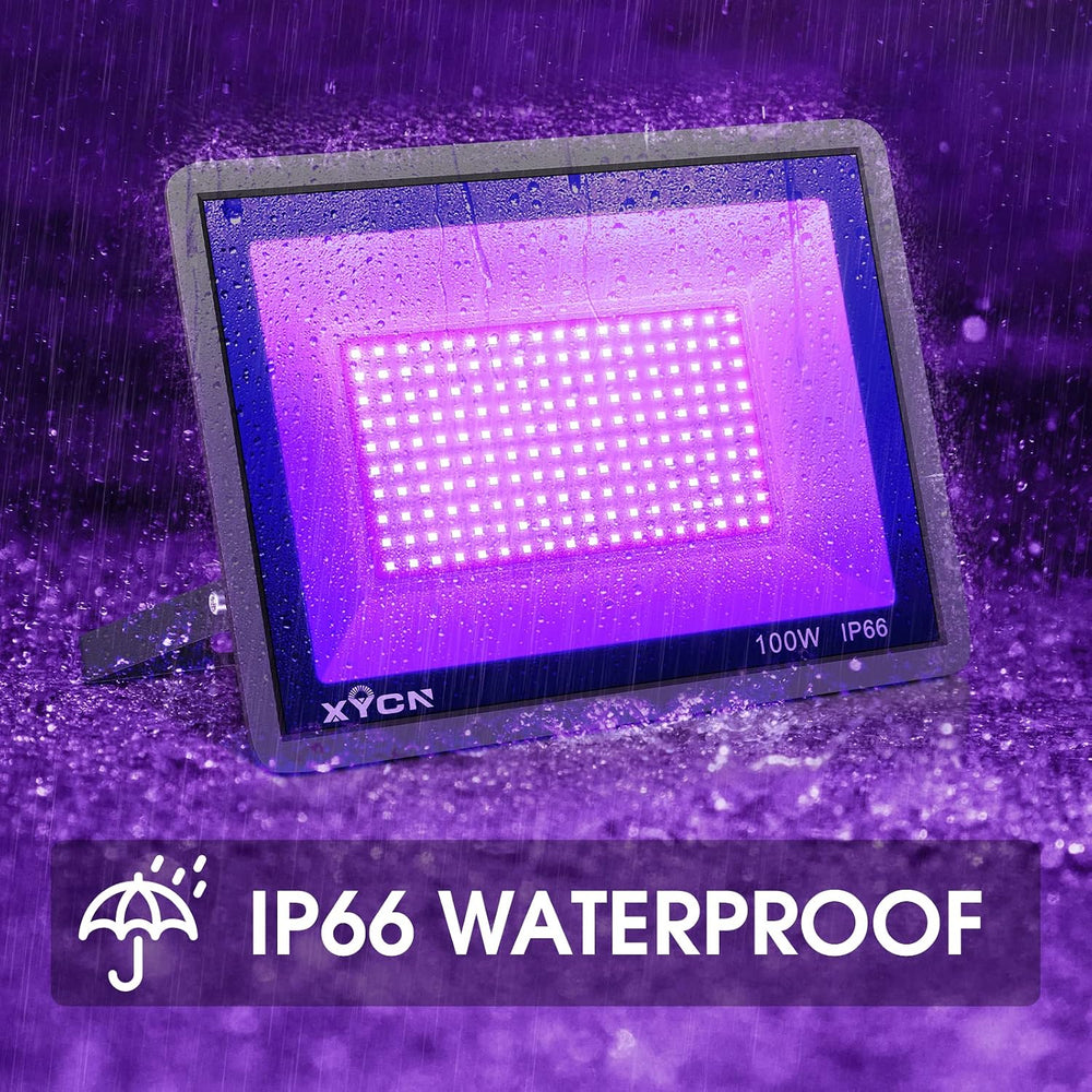 YANYCN 4 Pack 100W LED Black Lights, Blacklight Flood Light with Plug and Swi...