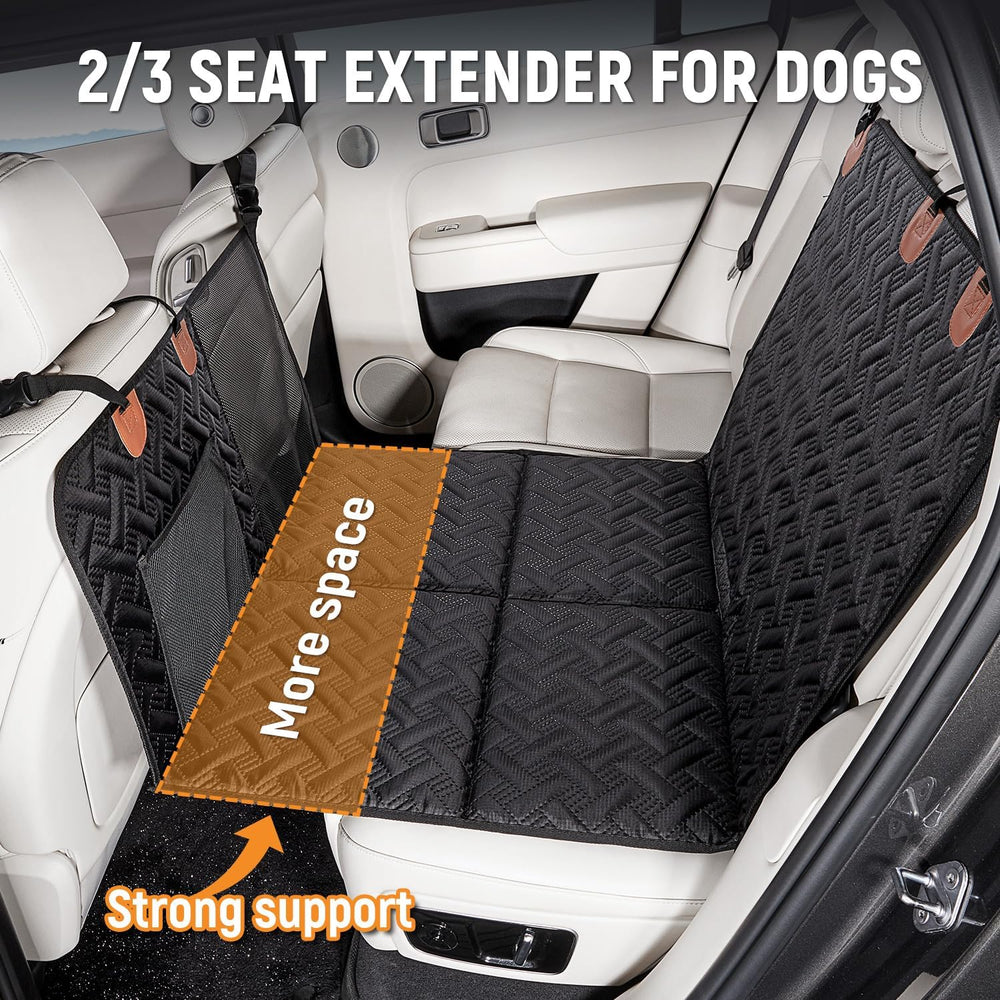 Dog Car Seat Cover for Back Seat with Hard Bottom Extender