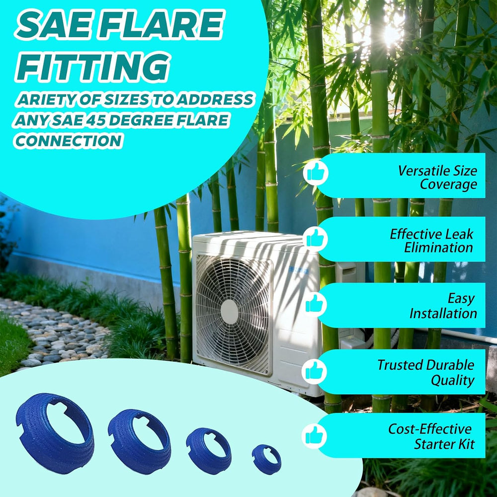 40 Pack Leak Free SAE Mini Split Flare Seal Kit (1/4", 3/8", 1/2&qu...
