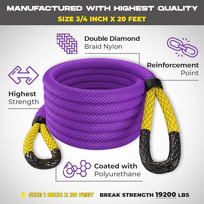 MiolleGear Kinetic Recovery Tow Ropes