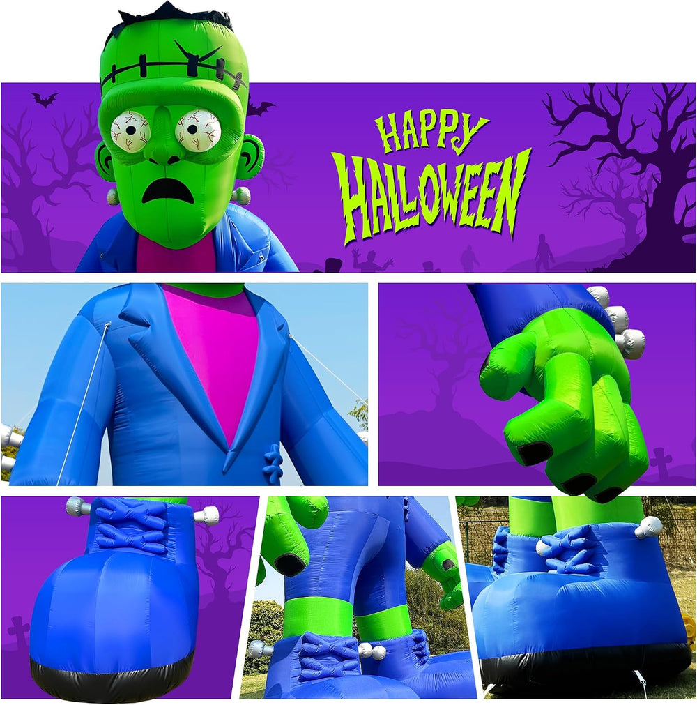 26' Giant Halloween Inflatable Frankenstein with Powerful Blower, Blow Up...
