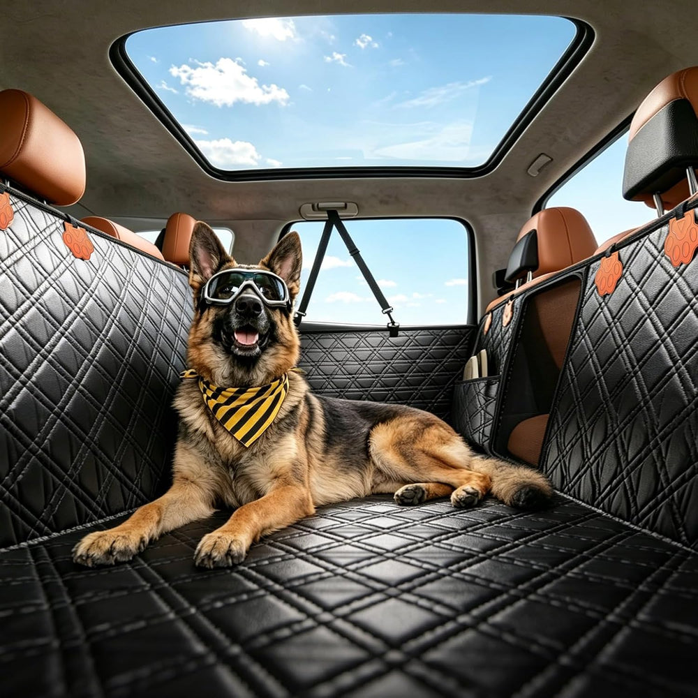 JOYTUTUS Back Seat Extender for Dogs, PU Leather Dog Car Seat Cover for Back ...