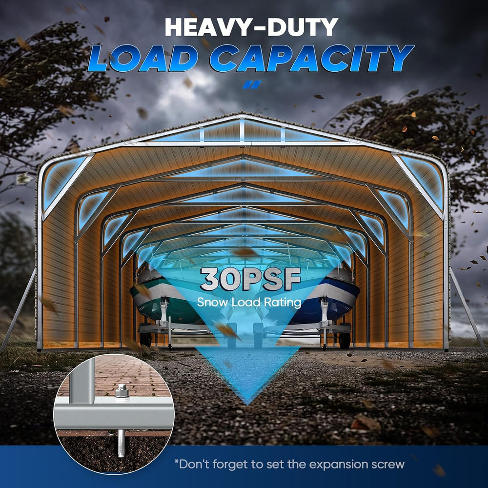 Quictent 20x40 FT Heavy Duty Metal Carport with Side Panels, 30 PSF Snow Load...