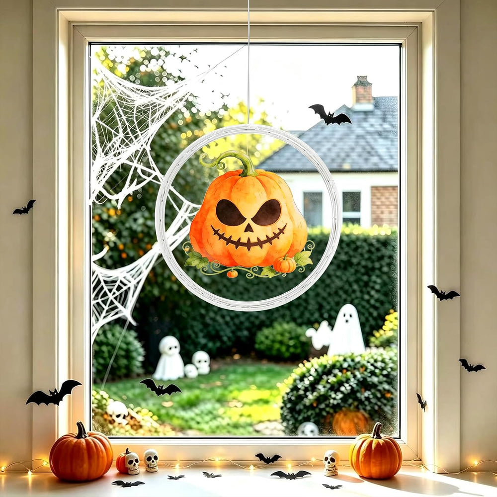3 Pack Rechargeable Indoor Halloween Window Lights,4/6/12H Timer Function