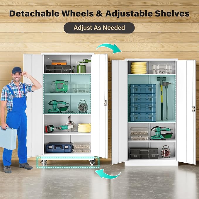 75" Tall Metal Storage Cabinet