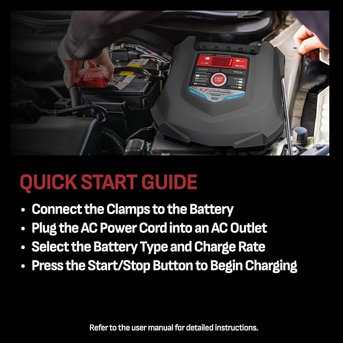 Schumacher Electric Car Battery Charger and Maintainer SC1280 4-in-1, 15 Amp