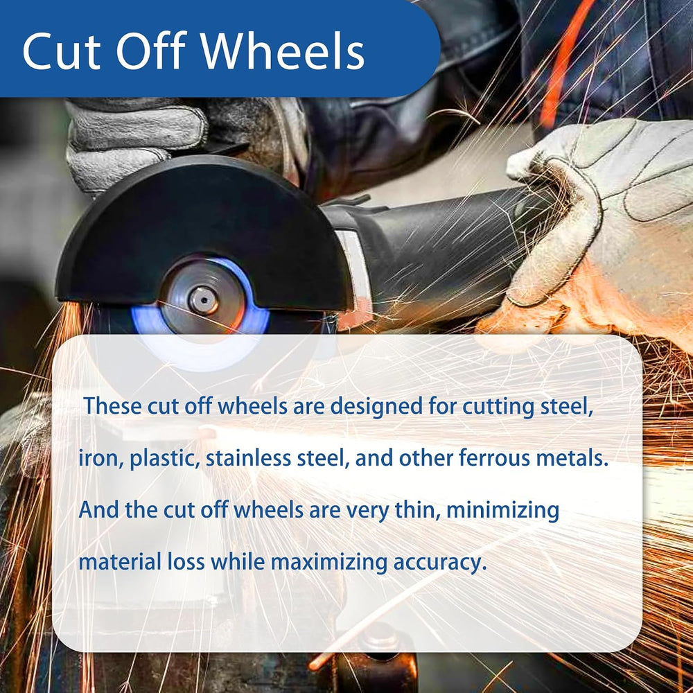 100 Pack 5 Inch Cut Off Wheels for Metal and Stainless Steel Cutting Discs fo...