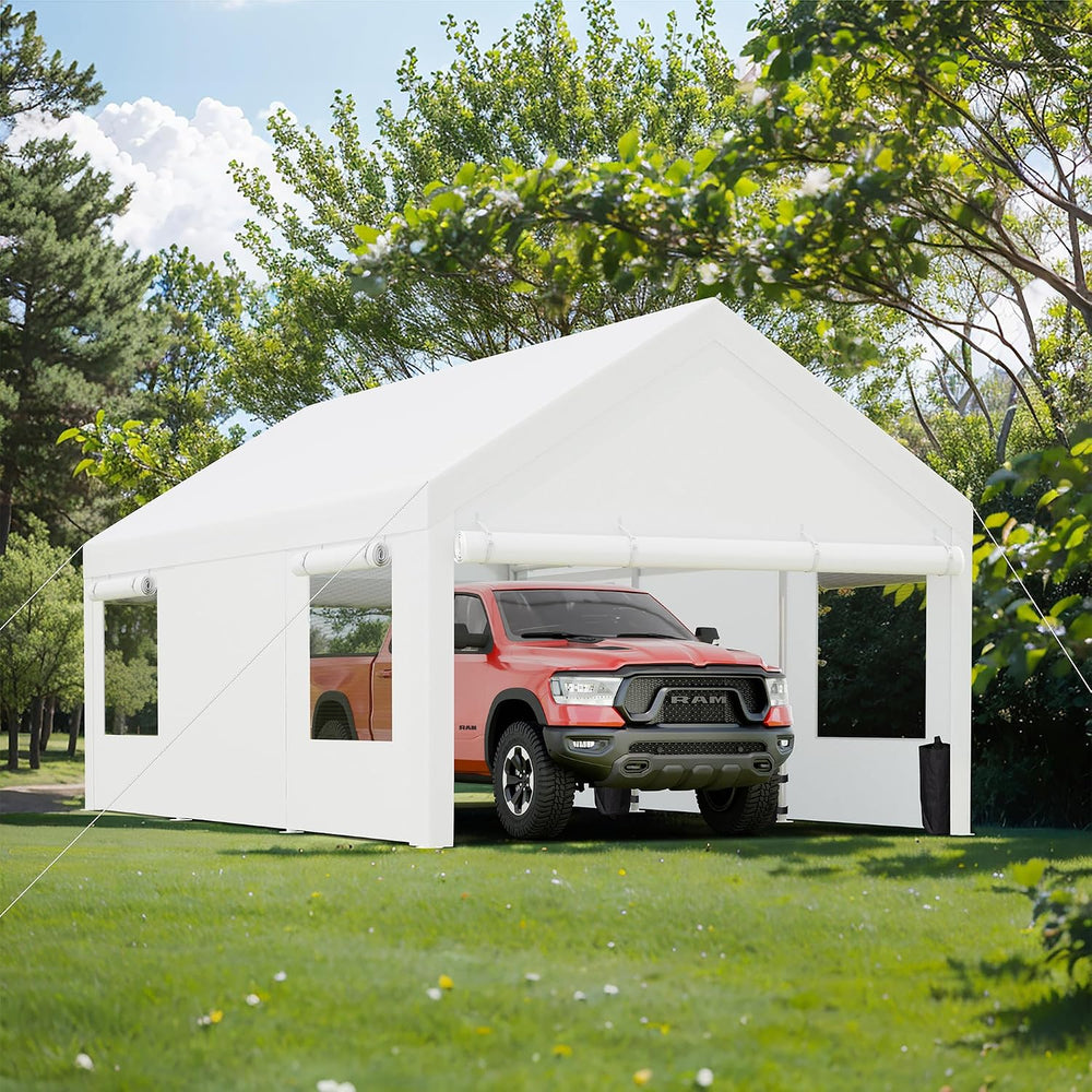 JY QAQA Carport, 12x20 FT Heavy Duty Carport
