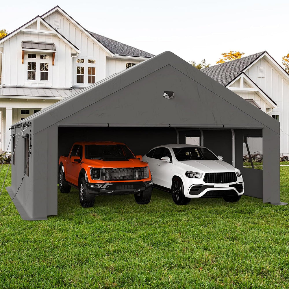 20x20 Heavy Duty Carport, Portable Garage with Doors & Windows