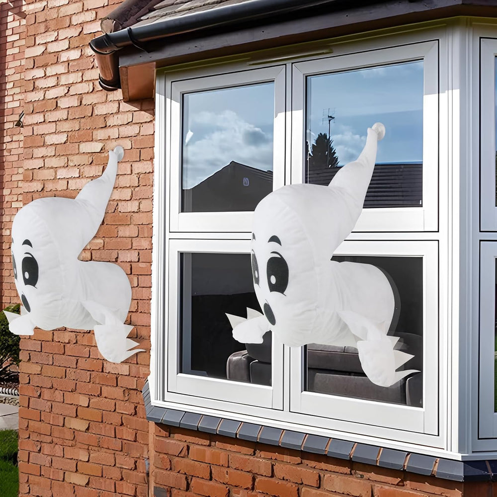 DUNCHATY Window Ghosts Halloween Decor - 2 Pack 3D Stuffed Crasher Ghost