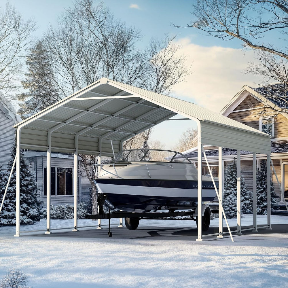 Quictent 12x21 FT Heavy Duty Metal Carport, Galvanized Steel Hard Top SUV/Tru...