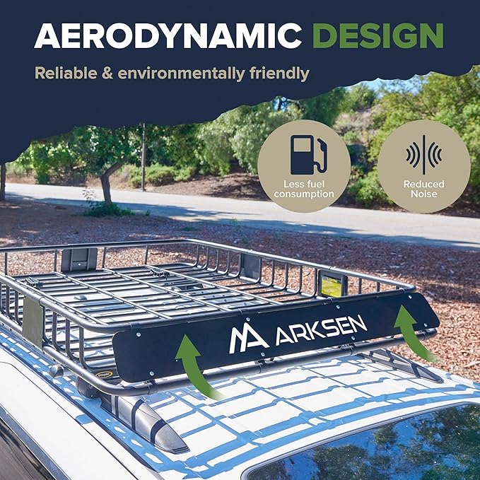 ARKSEN 43 x 50 x 6 Inch Universal Extra Wide 150LB Heavy Duty Roof Rack Cargo