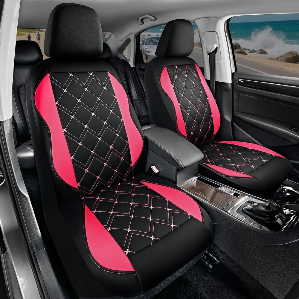 Road Comforts Seat Covers, Premium Leather Car Seat Covers Front Seat for Wom...