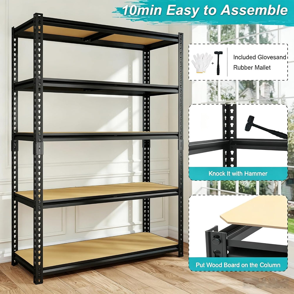 Garage Storage Shelves Heavy Duty Garage Shelving Units 60" x 28" x...