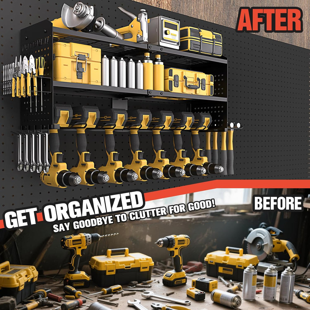 Veitorld Large Power Tool Organizer with Charging Station, 3 Layer Heavy Duty...