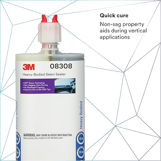 3M Heavy-Bodied Seam Sealer, Self-Mixing, Automotive Epoxy, 200 ml/6.75 fl oz