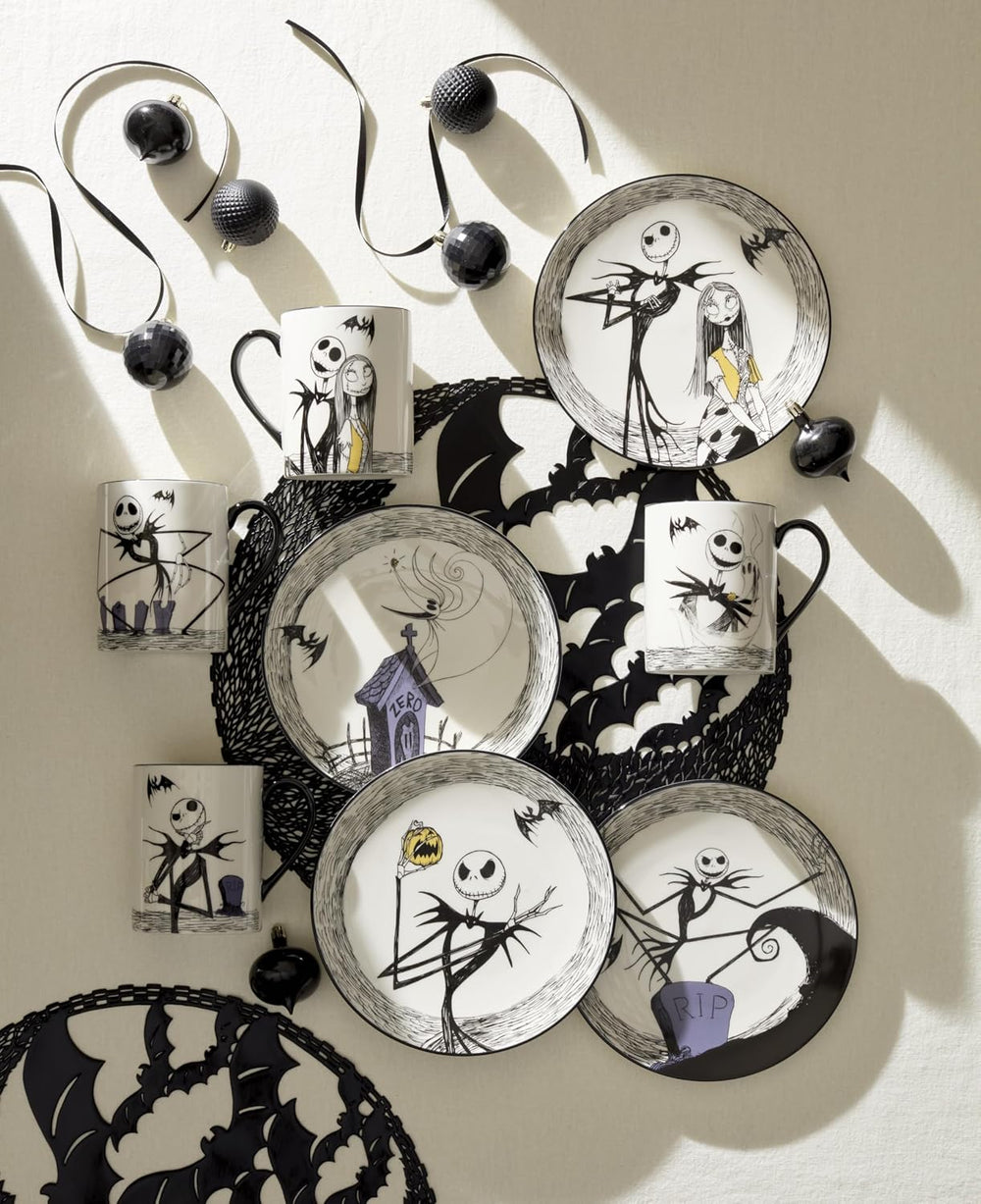 Lenox Nightmare Before Christmas Halloween Accent Plates, Appetizer Set