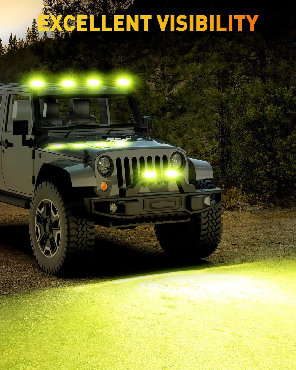 NAOEVO 6 Inch Yellow LED Light Bar, Lens Spot LED Fog Lights, Yellow