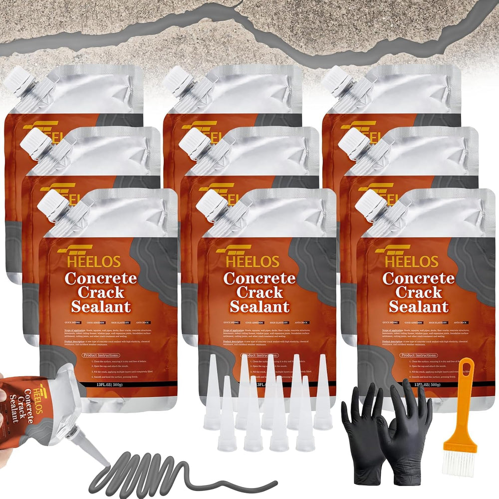 Concrete Crack Filler, 9Packs Premium Concrete Crack Sealant, Weather-Resista...