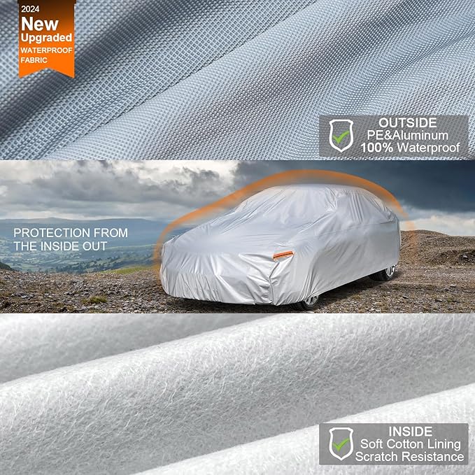 Kayme 6 Layers Car Cover Waterproof All Weather