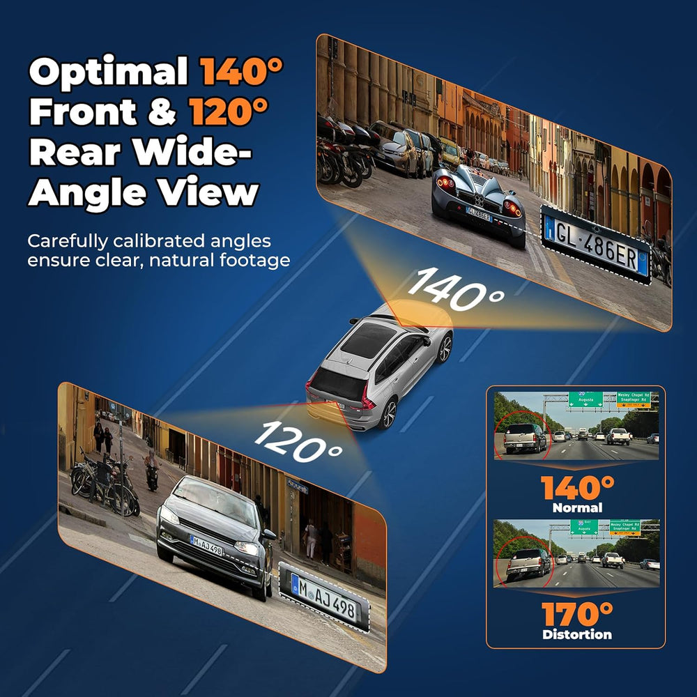 Dash Cam Front and Rear, 4K Dash Camera for Daily Driving, Day and Night