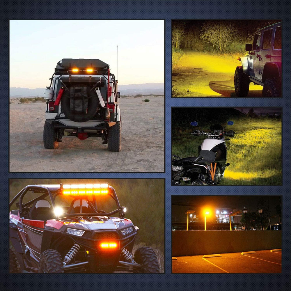 Nilight LED Pods 2Pcs 6.5 Inch 120W Yellow Flood Spot Combo Triple Row Drivin...