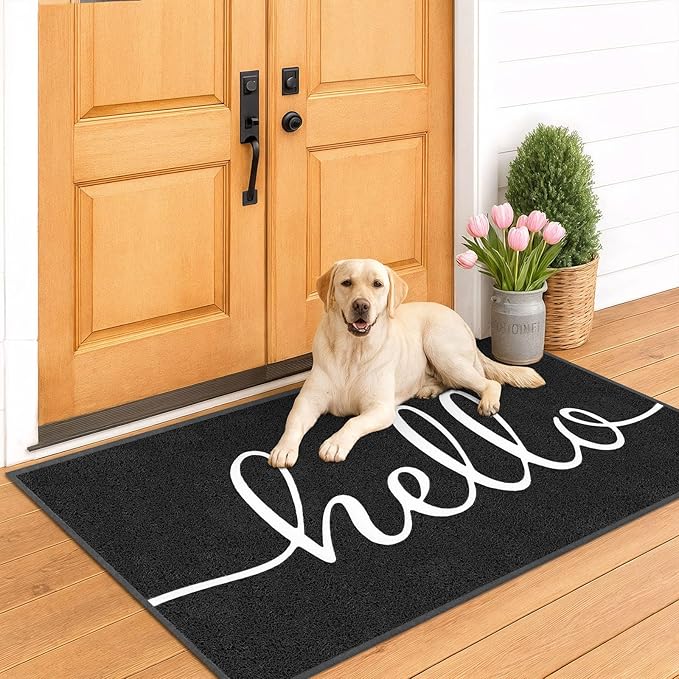 EARTHALL Funny Hello Mats Outside/Inside 71"x47", Front Door Mat Ou...