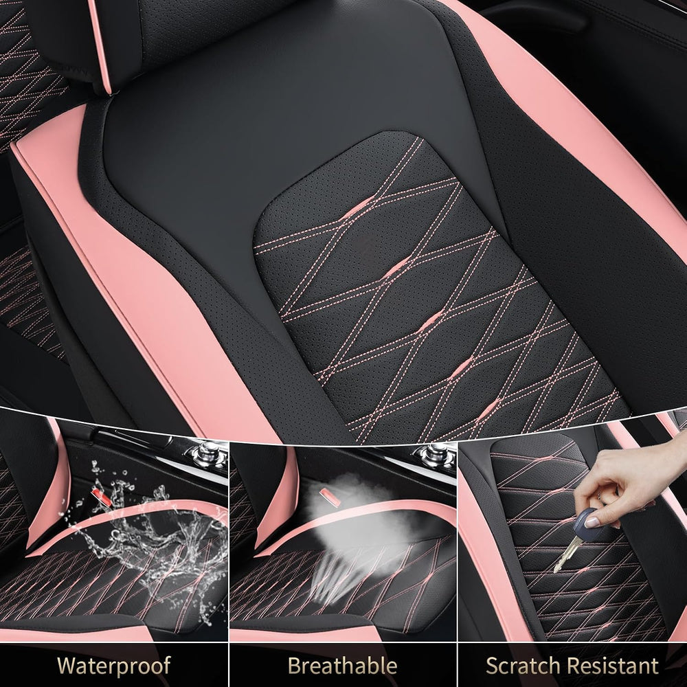 Leather Seat Covers, Car Seat Covers Full Set, Car Seat Protector Waterproof,...