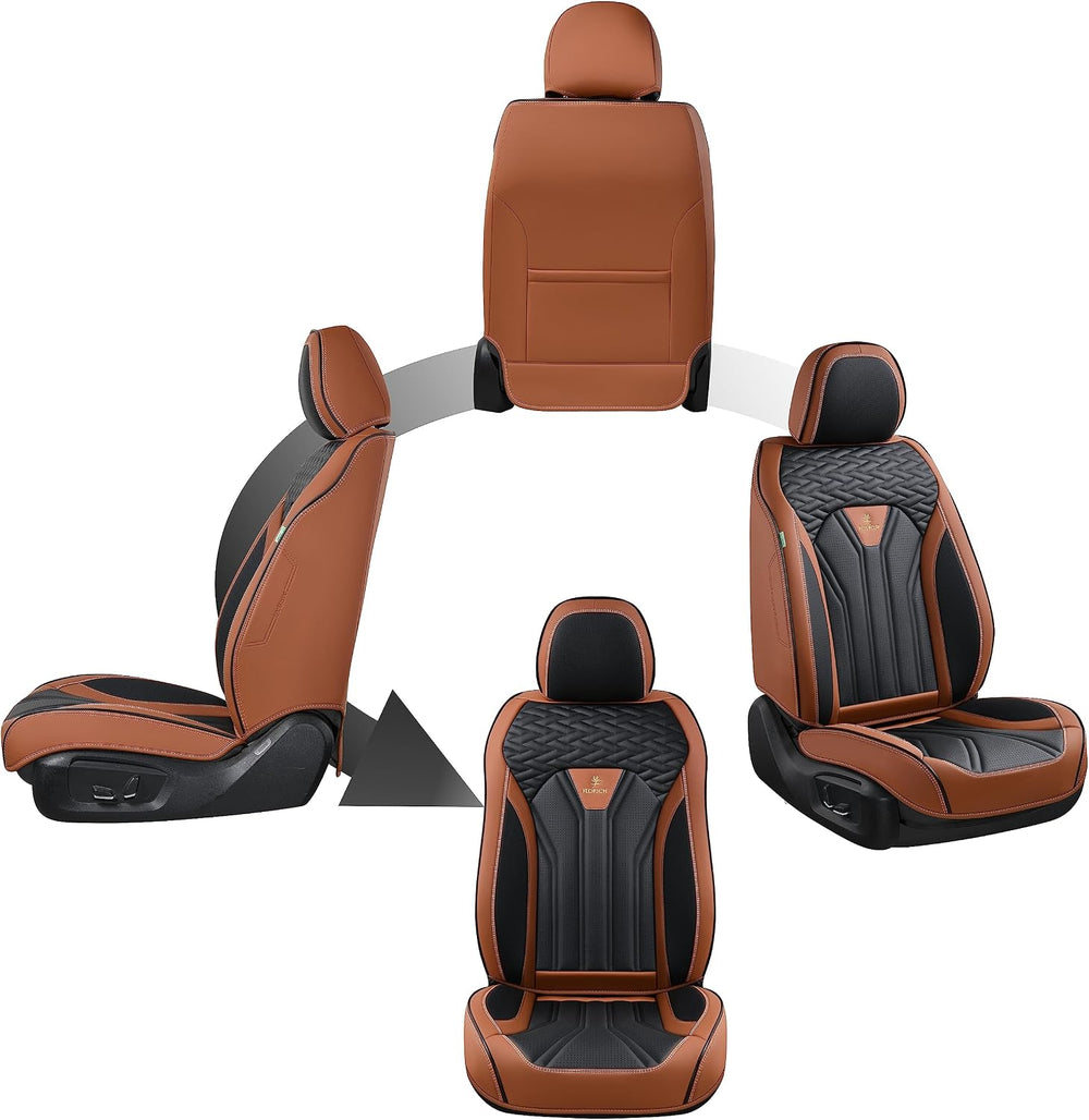 FLORICH Leather Seat Covers, Seat Covers Full Set, Car Seat Protectors 5 Seat...