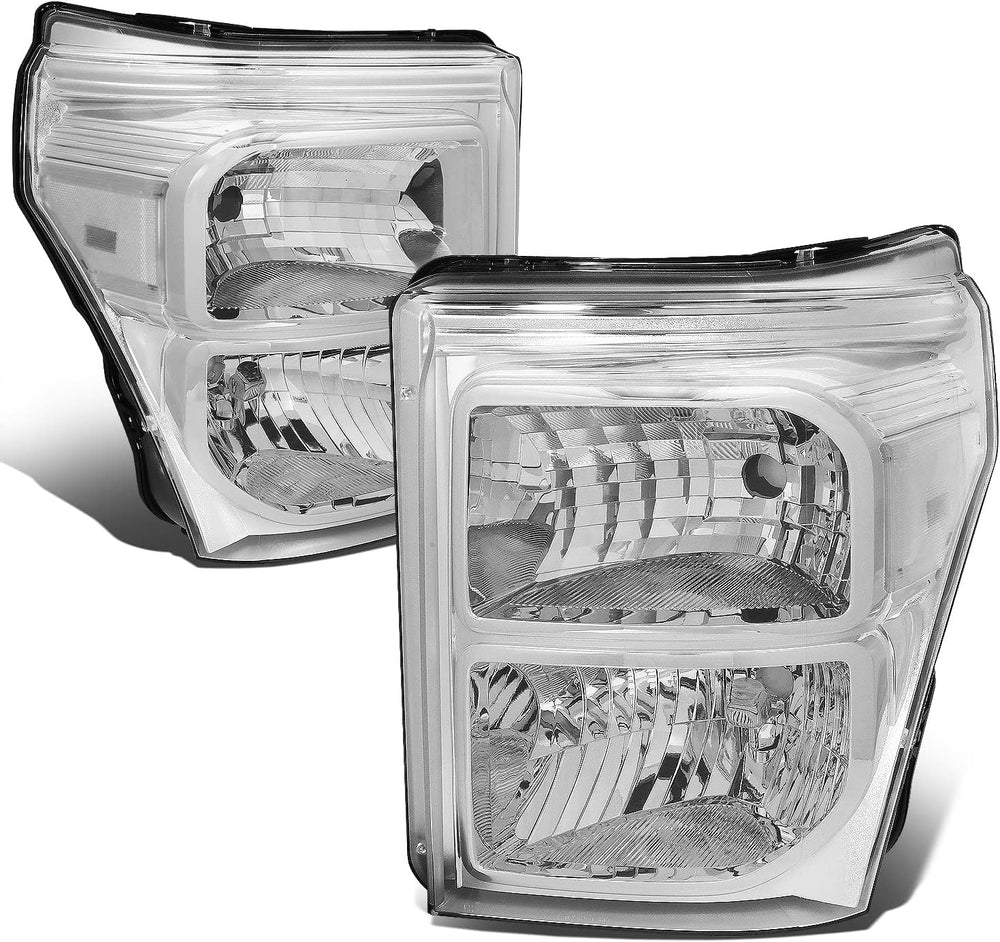 DNA MOTORING HL-OH-FSU13-CH-CL1 Chrome Housing Headlights Replacement Compati...